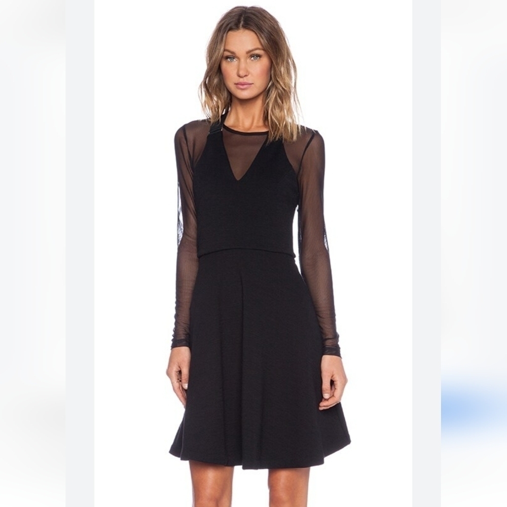 Marc by Marc Jacobs Jayden Sheer-Underlay Suspender-Strap Dress Black Me… - Picture 4 of 16